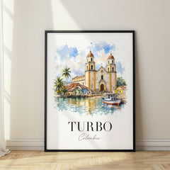 Turbo Watercolor Travel Poster – Colombia