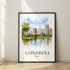 Londrina Watercolor Travel Poster – Brazil