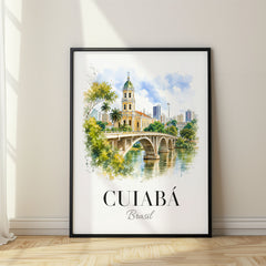 Cuiabá Watercolor Travel Poster – Brazil