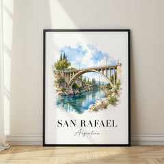 San Rafael Watercolor Travel Poster – Argentina