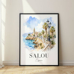 Salou Watercolor Travel Poster – Spain