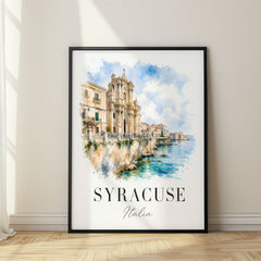 Syracuse Watercolor Travel Poster – Italy