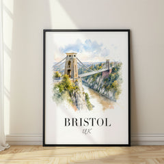 Bristol Watercolor Travel Poster – United Kingdom