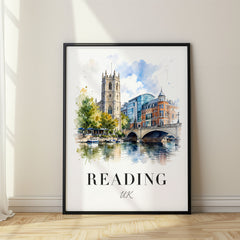 Reading Watercolor Travel Poster – United Kingdom