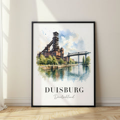 Duisburg Watercolor Travel Poster – Germany