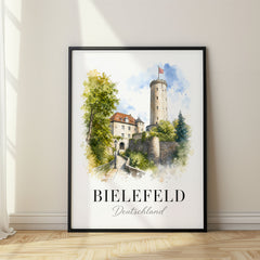 Bielefeld Watercolor Travel Poster – Germany