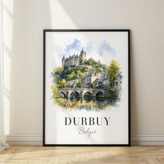Durbuy Watercolor Travel Poster – Belgium