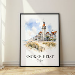 Knokke-Heist Watercolor Travel Poster – Belgium