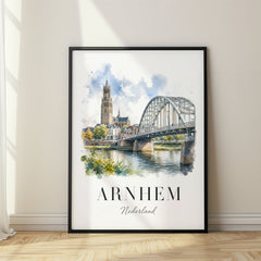 Arnhem Watercolor Travel Poster – Netherlands