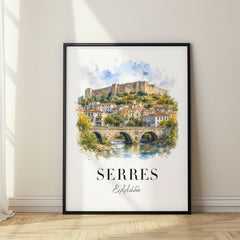Serres Watercolor Travel Poster – Greece