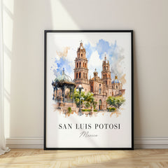 San Luis Potosi Watercolor Travel Poster – Mexico