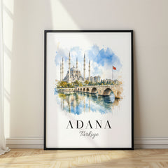 Adana Watercolor Travel Poster – Turkey
