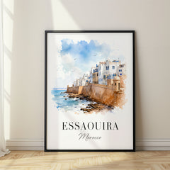 Essaouira Watercolor Travel Poster – Morocco