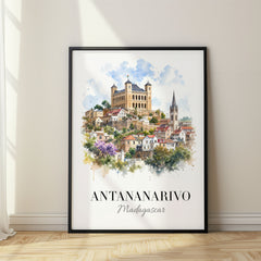 Antananarivo Watercolor Travel Poster – Madagascar