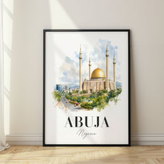 Abuja Watercolor Travel Poster – Nigeria