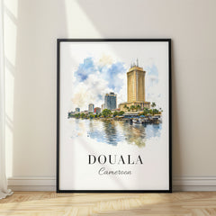 Douala Watercolor Travel Poster – Cameroon