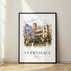 Cuernavaca Watercolor Travel Poster – Mexico