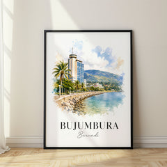 Bujumbura Watercolor Travel Poster – Burundi