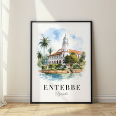 Entebbe Watercolor Travel Poster – Uganda