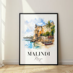 Malindi Watercolor Travel Poster – Kenya