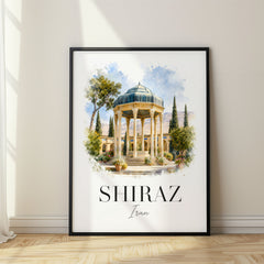 Shiraz Watercolor Travel Poster – Iran