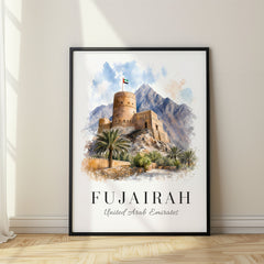 Fujairah Watercolor Travel Poster – United Arab Emirates