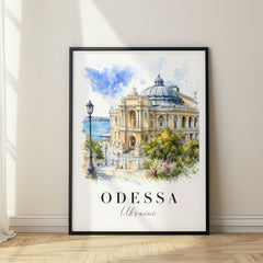 Odessa Watercolor Travel Poster – Ukraine