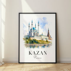 Kazan Watercolor Travel Poster – Russia