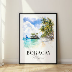 Boracay Watercolor Travel Poster – Philippines