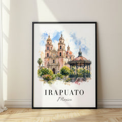 Irapuato Watercolor Travel Poster – Mexico