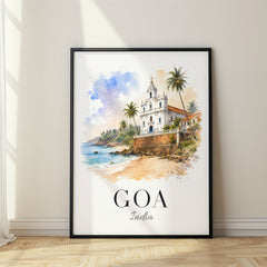 Goa Watercolor Travel Poster – India