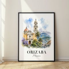 Orizaba Watercolor Travel Poster – Mexico