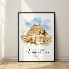 The Great Pyramid of Giza Watercolor Travel Poster – Egypt