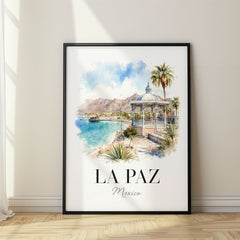 La Paz Watercolor Travel Poster – Mexico