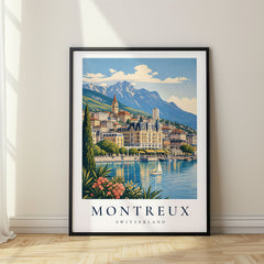 Montreux Vintage Travel Poster – Switzerland