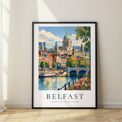 Belfast Vintage Travel Poster – United Kingdom