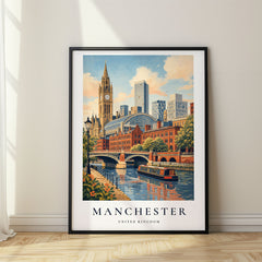 Manchester Vintage Travel Poster – United Kingdom