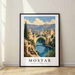 Mostar Vintage Travel Poster – Bosnia and Herzegovina