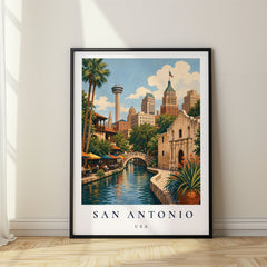 San Antonio Vintage Travel Poster – USA