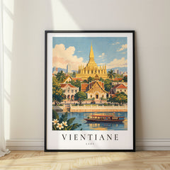 Vientiane Vintage Travel Poster – Laos