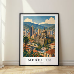 Medellin Vintage Travel Poster – Colombia