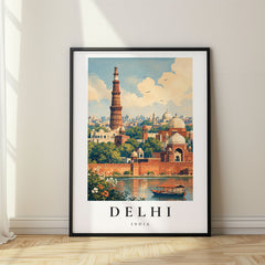 Delhi Vintage Travel Poster – India