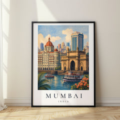Mumbai Vintage Travel Poster – India