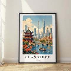 Guangzhou Vintage Travel Poster – China