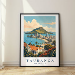 Tauranga Vintage Travel Poster – New Zealand