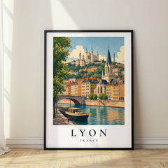 Lyon Vintage Travel Poster – France