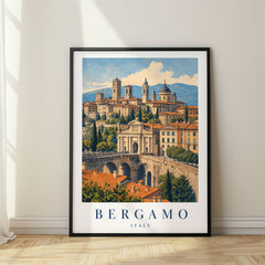 Bergamo Vintage Travel Poster – Italy