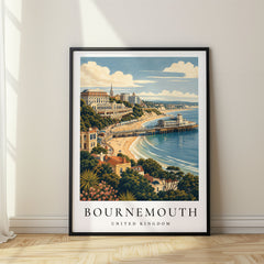 Bournemouth Vintage Travel Poster – United Kingdom