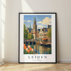 Leiden Vintage Travel Poster – Netherlands
