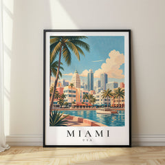 Miami Vintage Travel Poster – USA